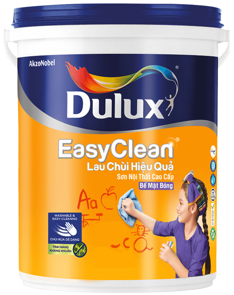 Sơn nước nội thất cao cấp Dulux EasyClean lau chùi hiệu quả bề mặt bóng A991B