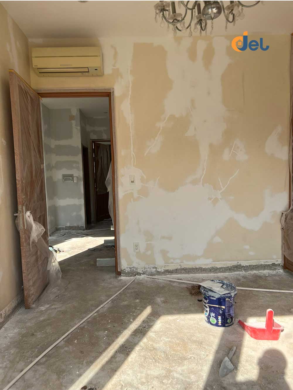 Sàn sau khi hốt lớp hồ đệm